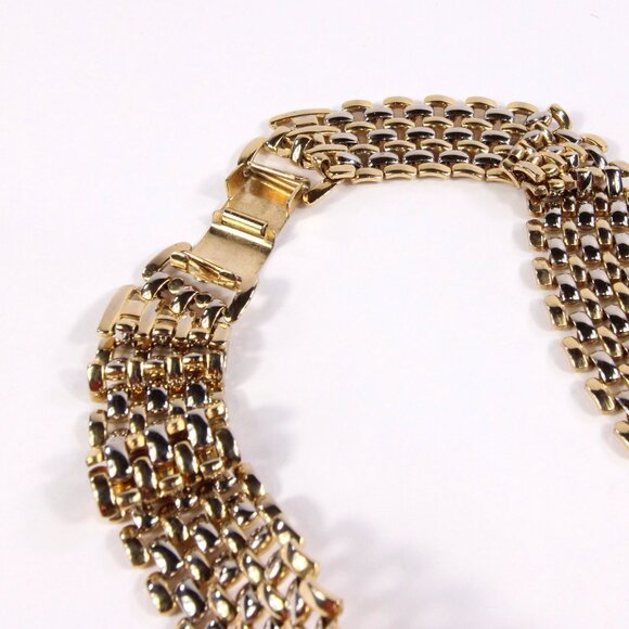 Vintage Egyptian Revival Cleopatra Necklace Gold Tone - Picture 5 of 6